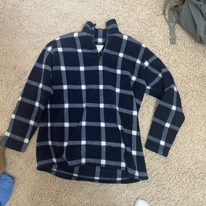 Oversized plaid zip up jacket